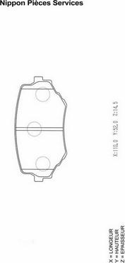 NPS S360I16 - Kit de plaquettes de frein, frein à disque cwaw.fr