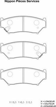 NPS S360I12 - Kit de plaquettes de frein, frein à disque cwaw.fr