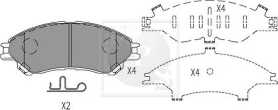 NPS S360I38 - Kit de plaquettes de frein, frein à disque cwaw.fr