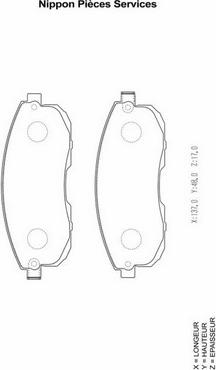 NPS S360I33 - Kit de plaquettes de frein, frein à disque cwaw.fr