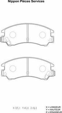 NPS S360U03 - Kit de plaquettes de frein, frein à disque cwaw.fr