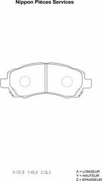 NPS S360U19 - Kit de plaquettes de frein, frein à disque cwaw.fr