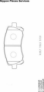 NPS S360U16 - Kit de plaquettes de frein, frein à disque cwaw.fr