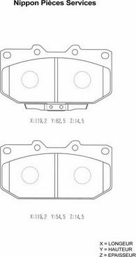 NPS S360U24 - Kit de plaquettes de frein, frein à disque cwaw.fr