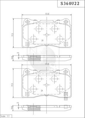 NPS S360U22 - Kit de plaquettes de frein, frein à disque cwaw.fr