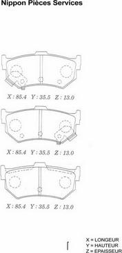 NPS S361I00 - Kit de plaquettes de frein, frein à disque cwaw.fr