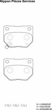 NPS S361U05 - Kit de plaquettes de frein, frein à disque cwaw.fr