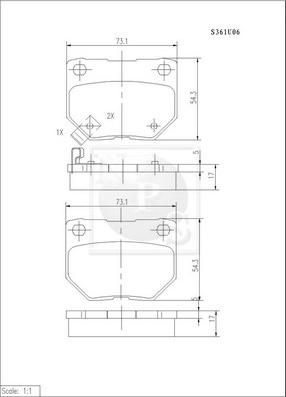 NPS S361U06 - Kit de plaquettes de frein, frein à disque cwaw.fr