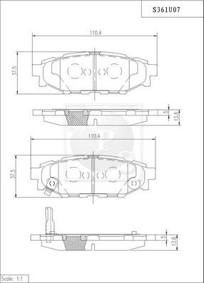 NPS S361U07 - Kit de plaquettes de frein, frein à disque cwaw.fr