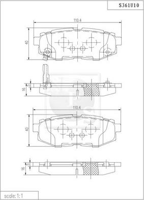 NPS S361U10 - Kit de plaquettes de frein, frein à disque cwaw.fr