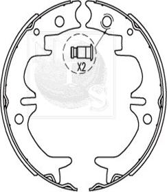 NPS T350A96 - Jeu de mâchoires de frein cwaw.fr