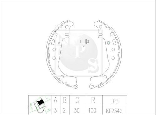 NPS T350A83 - Jeu de mâchoires de frein cwaw.fr