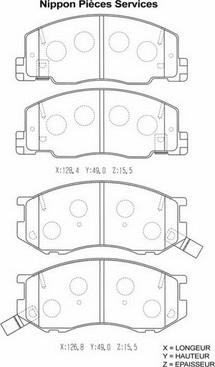 NPS T360A94 - Kit de plaquettes de frein, frein à disque cwaw.fr