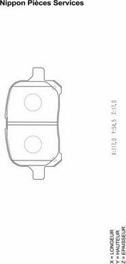 NPS T360A96 - Kit de plaquettes de frein, frein à disque cwaw.fr