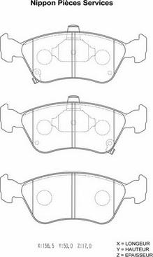 NPS T360A98 - Kit de plaquettes de frein, frein à disque cwaw.fr