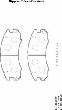 NPS T360A49 - Kit de plaquettes de frein, frein à disque cwaw.fr