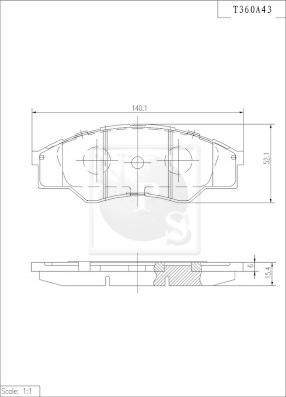 NPS T360A43A - Kit de plaquettes de frein, frein à disque cwaw.fr