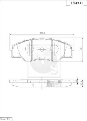 NPS T360A43 - Kit de plaquettes de frein, frein à disque cwaw.fr