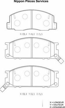 NPS T360A42 - Kit de plaquettes de frein, frein à disque cwaw.fr