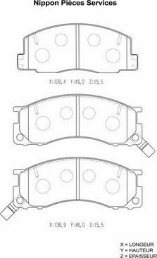 NPS T360A59 - Kit de plaquettes de frein, frein à disque cwaw.fr