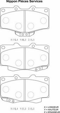 NPS T360A54 - Kit de plaquettes de frein, frein à disque cwaw.fr