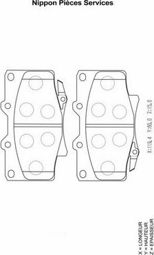 NPS T360A55 - Kit de plaquettes de frein, frein à disque cwaw.fr