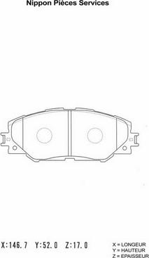 NPS T360A51 - Kit de plaquettes de frein, frein à disque cwaw.fr