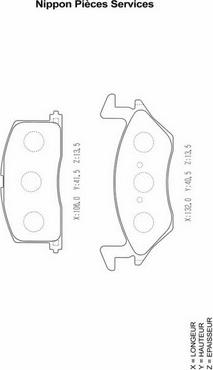 NPS T360A57 - Kit de plaquettes de frein, frein à disque cwaw.fr