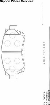 NPS T360A60 - Kit de plaquettes de frein, frein à disque cwaw.fr