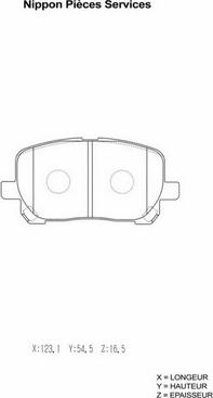 NPS T360A09 - Kit de plaquettes de frein, frein à disque cwaw.fr