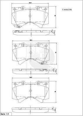 NPS T360A106 - Kit de plaquettes de frein, frein à disque cwaw.fr