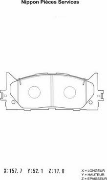 NPS T360A110 - Kit de plaquettes de frein, frein à disque cwaw.fr