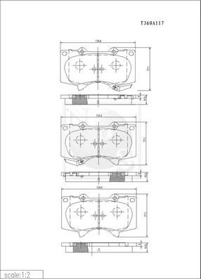 NPS T360A117 - Kit de plaquettes de frein, frein à disque cwaw.fr