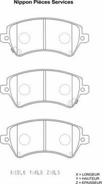 NPS T360A11 - Kit de plaquettes de frein, frein à disque cwaw.fr