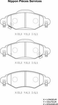 NPS T360A18 - Kit de plaquettes de frein, frein à disque cwaw.fr