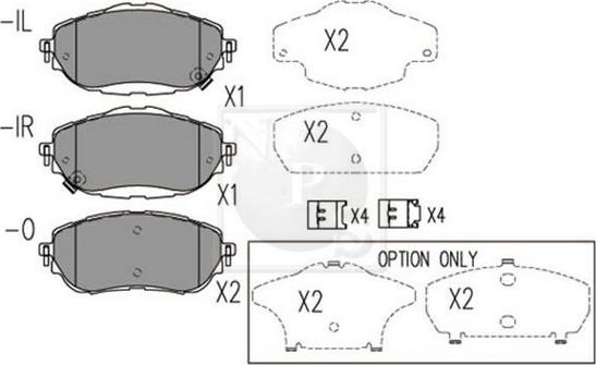 NPS T360A131 - Kit de plaquettes de frein, frein à disque cwaw.fr