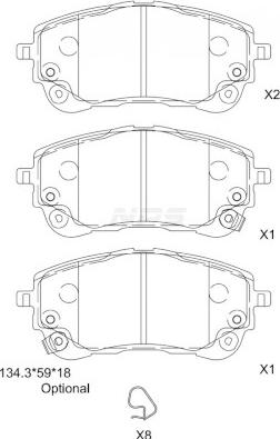 NPS T360A137 - Kit de plaquettes de frein, frein à disque cwaw.fr