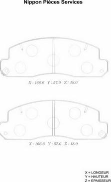 NPS T360A120 - Kit de plaquettes de frein, frein à disque cwaw.fr