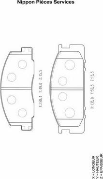 NPS T360A86 - Kit de plaquettes de frein, frein à disque cwaw.fr