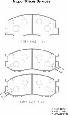 NPS T360A81 - Kit de plaquettes de frein, frein à disque cwaw.fr