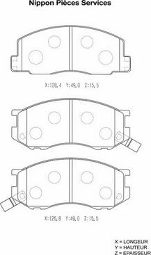 NPS T360A39 - Kit de plaquettes de frein, frein à disque cwaw.fr