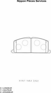 NPS T360A35 - Kit de plaquettes de frein, frein à disque cwaw.fr