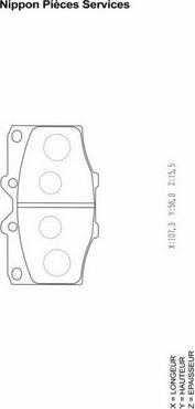 NPS T360A36 - Kit de plaquettes de frein, frein à disque cwaw.fr