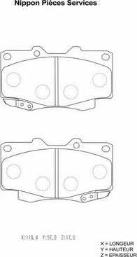 NPS T360A38 - Kit de plaquettes de frein, frein à disque cwaw.fr