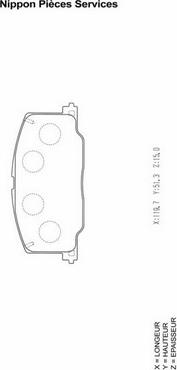 NPS T360A37 - Kit de plaquettes de frein, frein à disque cwaw.fr