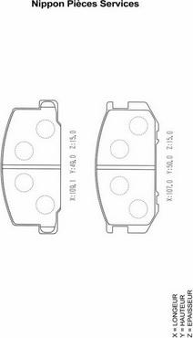 NPS T360A29 - Kit de plaquettes de frein, frein à disque cwaw.fr