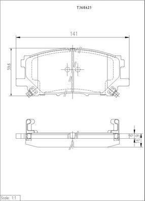 NPS T360A25 - Kit de plaquettes de frein, frein à disque cwaw.fr