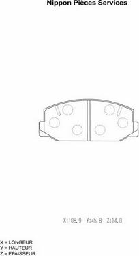 NPS T360A28 - Kit de plaquettes de frein, frein à disque cwaw.fr