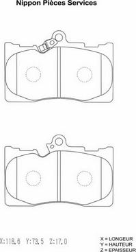 NPS T360A79 - Kit de plaquettes de frein, frein à disque cwaw.fr