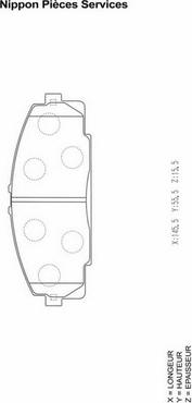 NPS T360A71 - Kit de plaquettes de frein, frein à disque cwaw.fr